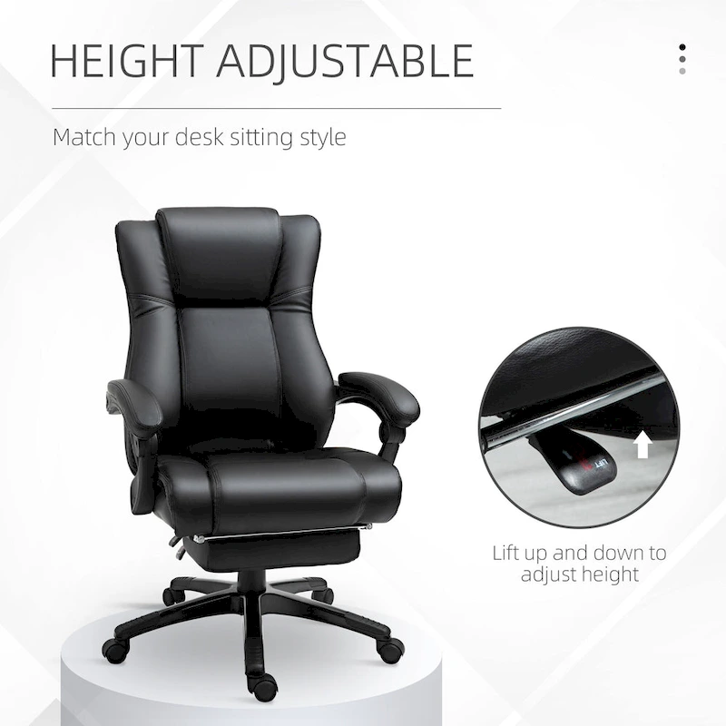Executive High Back Office Chair Executive Computer Desk Chair with Adjustable Height and Retractable Footrest