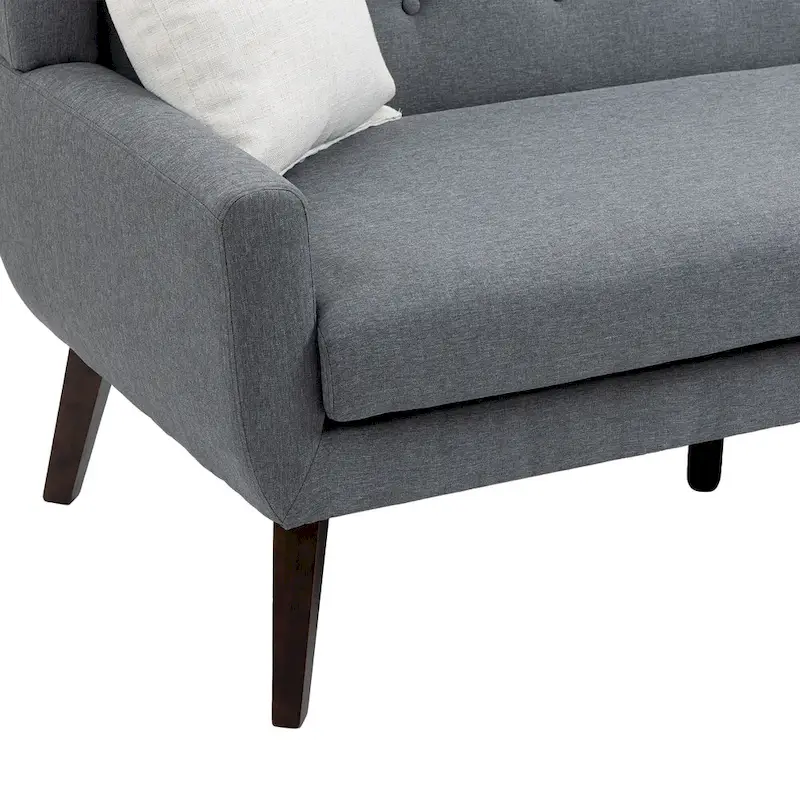 Linen Modern Tufted Loveseat Upholstered Sofa