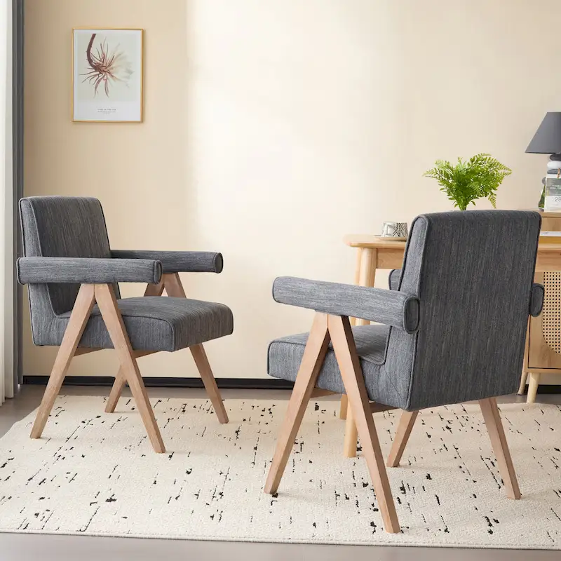 Christopher Knight Home Poppy Fabric Arm Dining Chair (Set of 2)