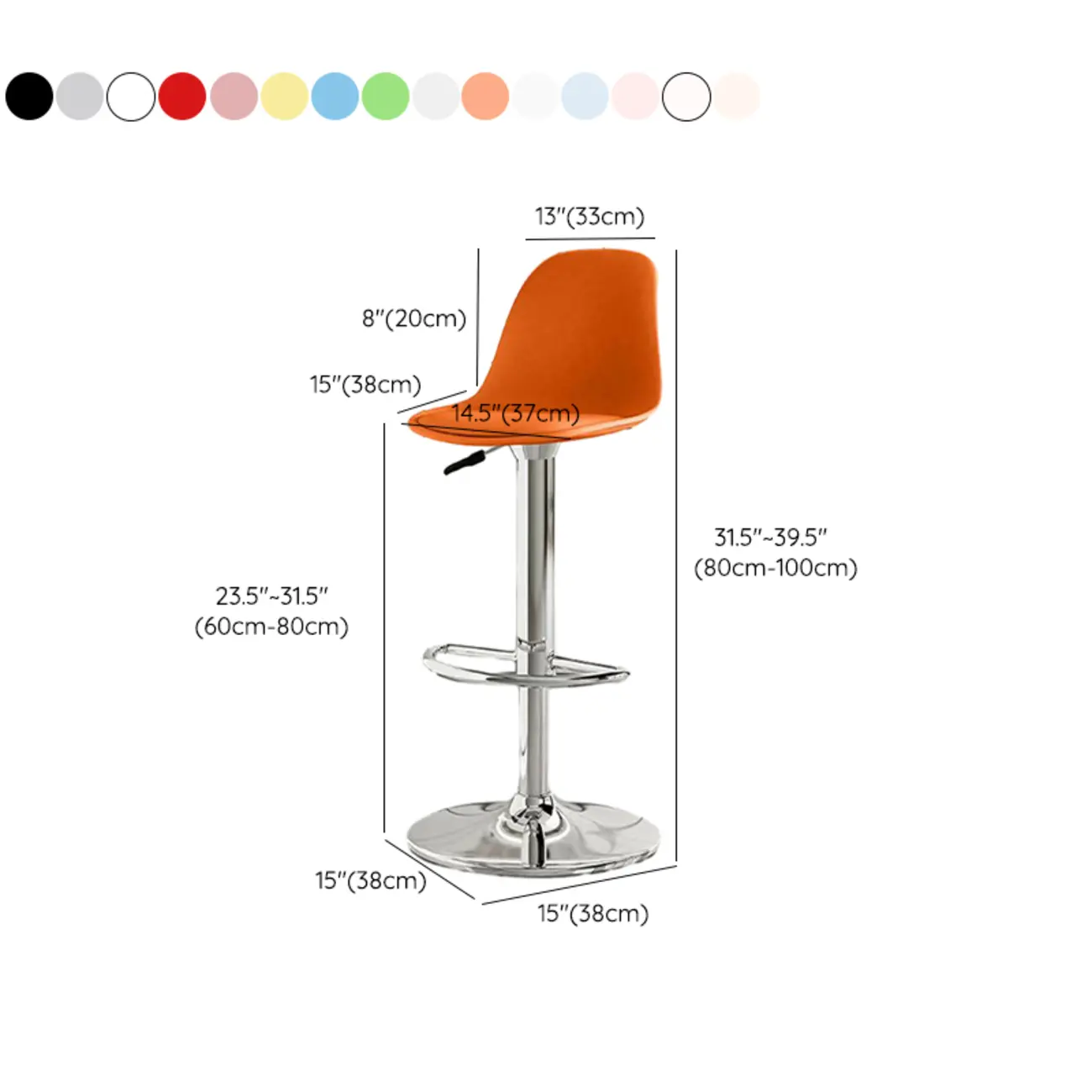 Modern Swivel Cushioned Acrylic Bar Stools with Backs