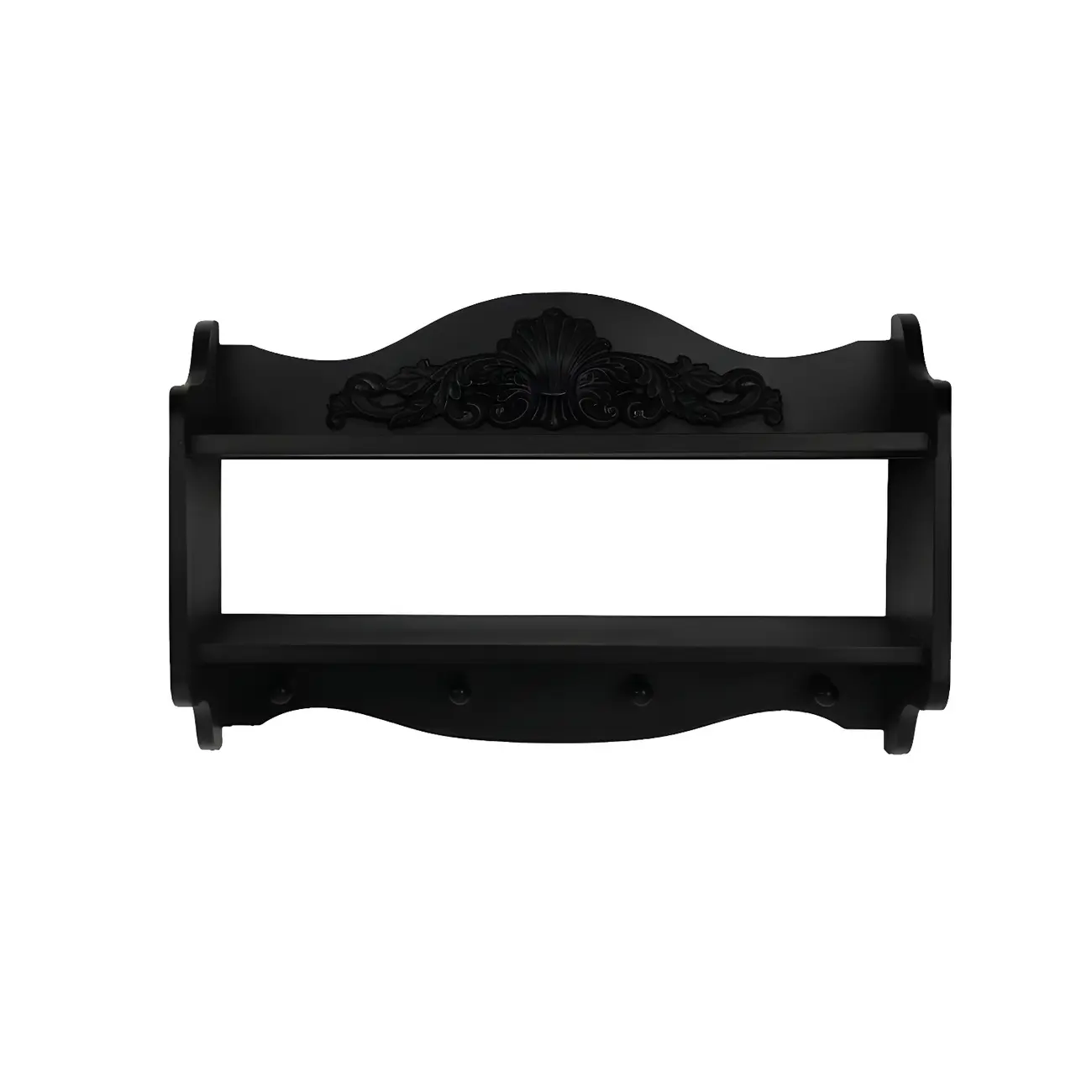 Small Black Wooden Wall-Mounted Display Cabinet