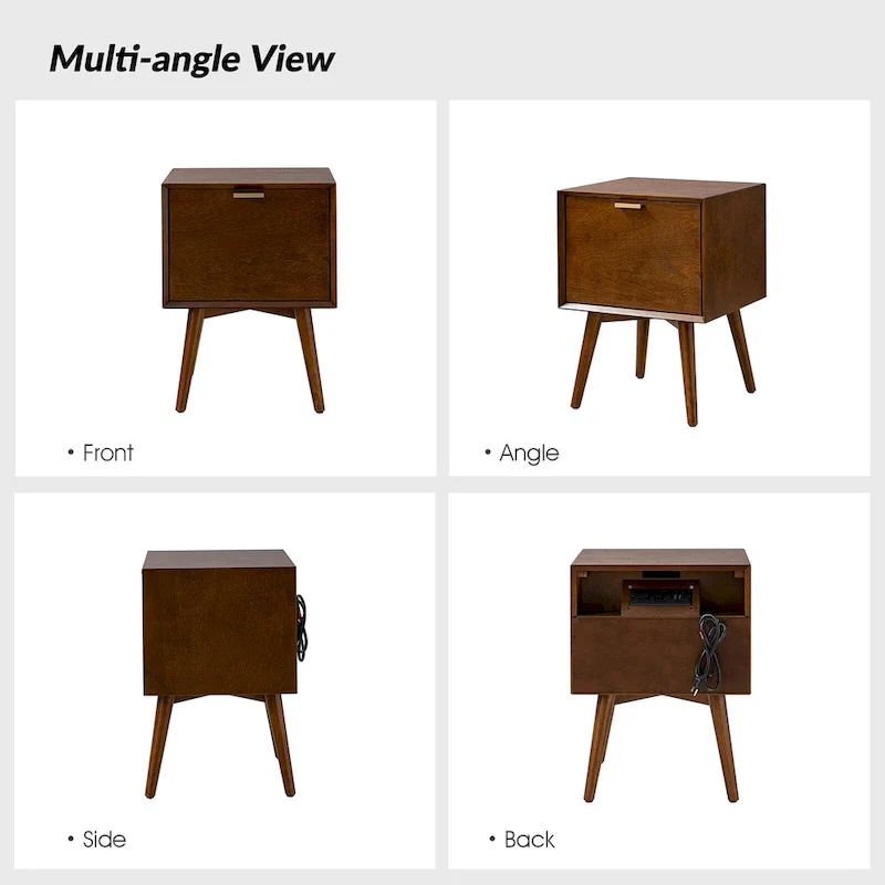 Isabel Mid-Century 2 - Drawer Wood Nightstand