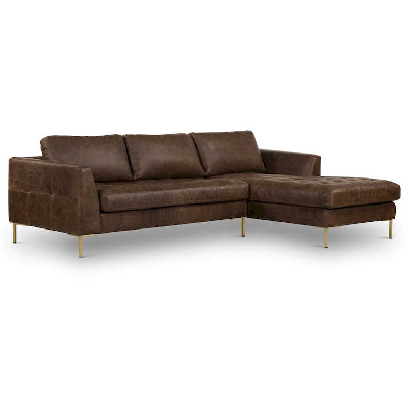 Poly & Bark Calle 114 Right-Facing Sectional - Full Grain Genuine Italian Leather