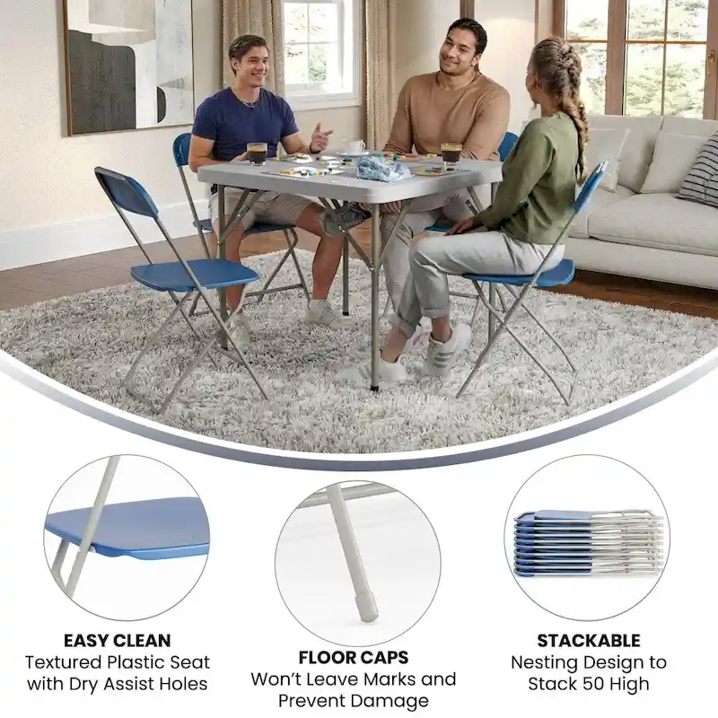 Plastic Folding Chair - 10 Pack 650LB Weight Capacity - Event Chair