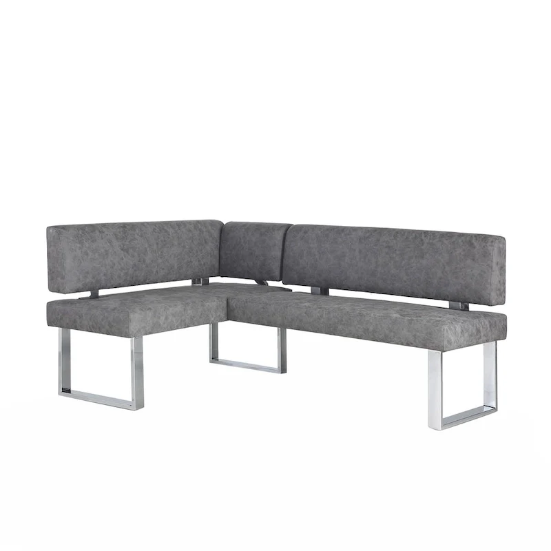 Somette Gene Dark Grey Reversible Dining Nook - 48.81 X 71.25 X 33.46