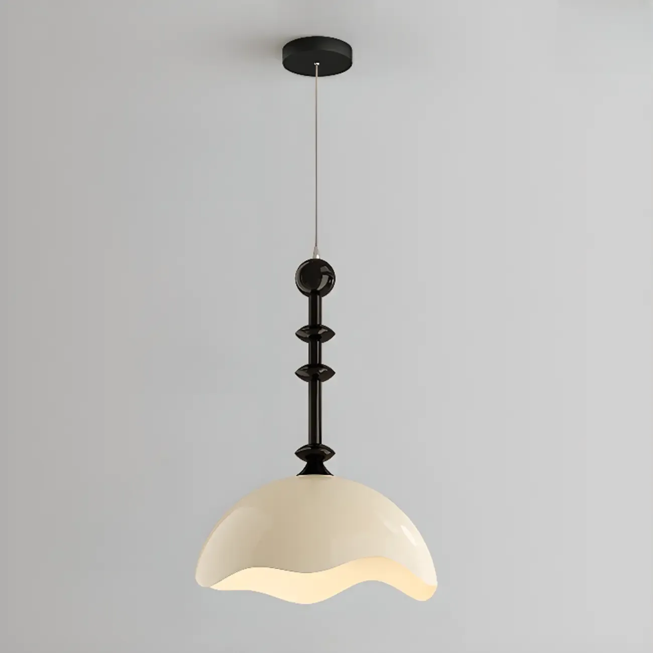 Modern Black White Acrylic Dome Pendant Light