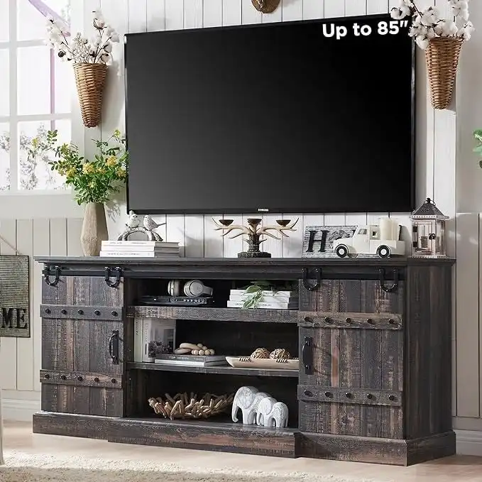 75 Farmhouse TV Stand, Media Console Table, Entertainment Center