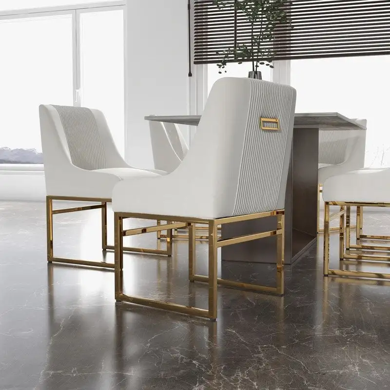 SEYNAR Contempoary Velvet Dining Chair with Metal Frame Legs, set of 8