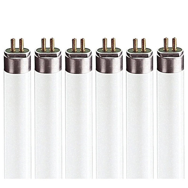 Luxrite T5 4 FT High Output Fluorescent Tube Light Bulb Natural 3500K 4200 Lumens 54W G5 Mini Bi-Pin Base 6-Pack