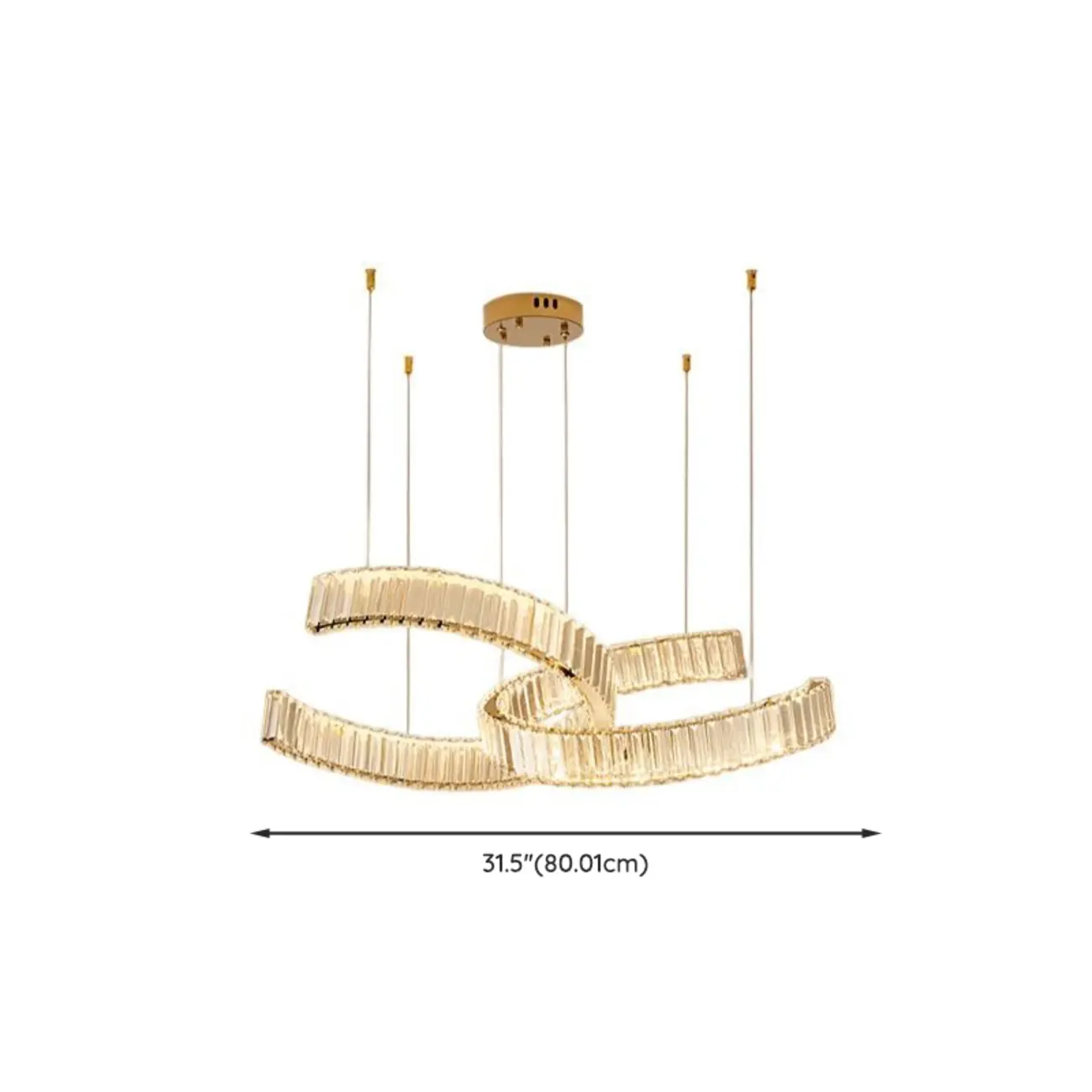 Stylish Gold LED Intercross Ring Crystal Chandelier