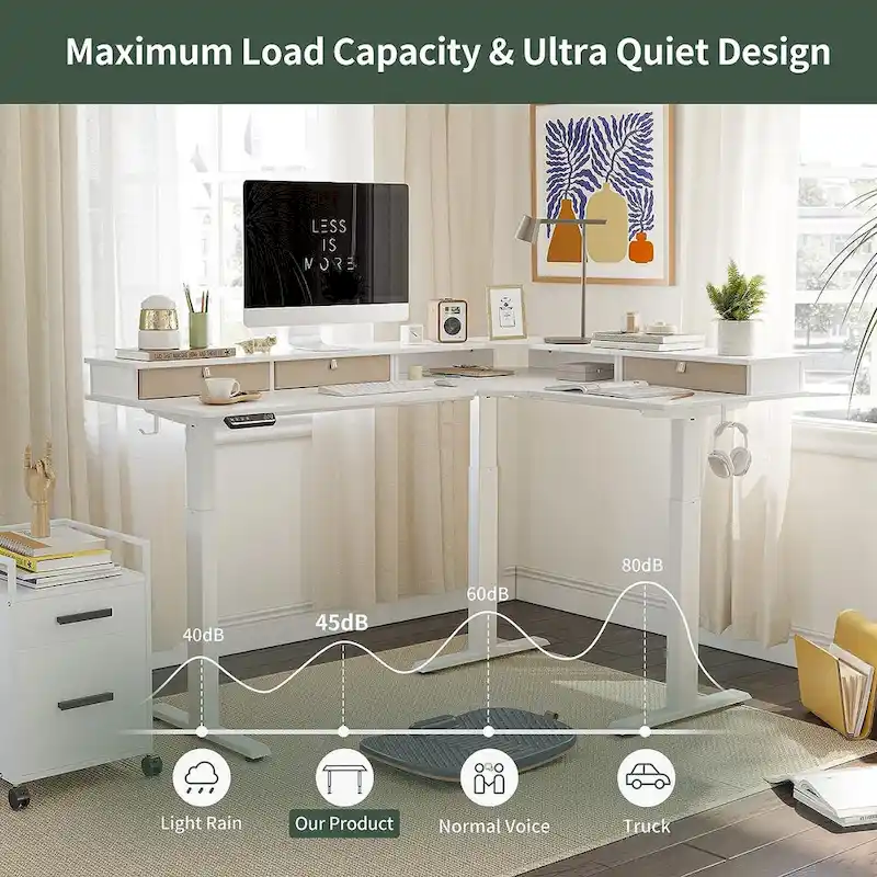 FEZIBO/Home Office Furniture/Brown&Black/Wood/Standing Desk/Desks