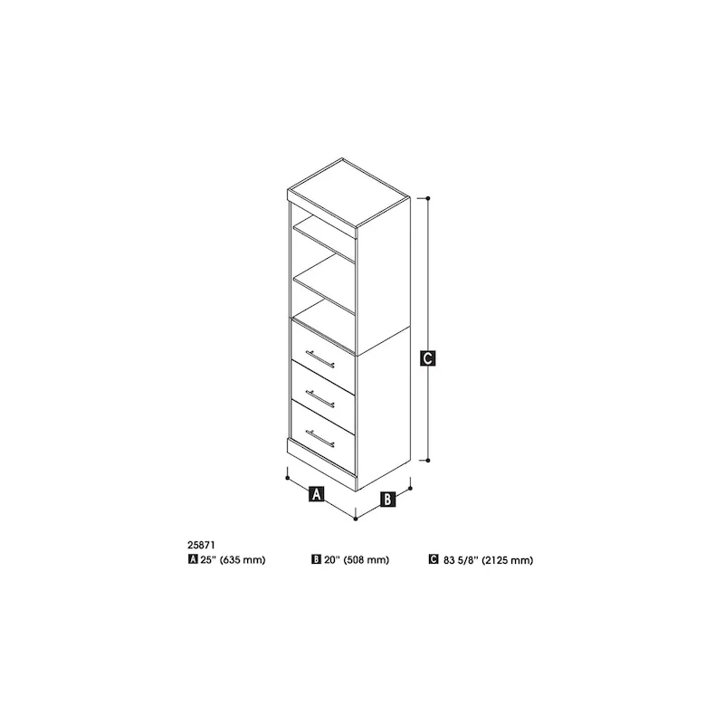 Nebula 25W Wardrobe by Bestar