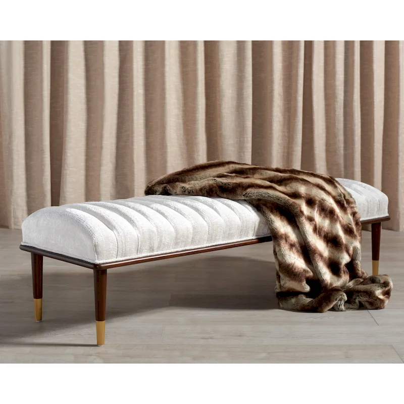 SAFAVIEH Couture Felicienne Mid-Century Bench - 63 W x 20 D x 18 H - 63Wx20Dx18H