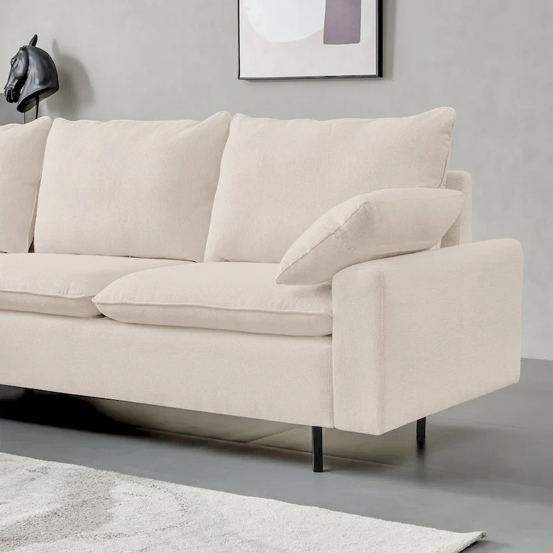 L-Shaped Upholstered Sectional Sofa with Chaise