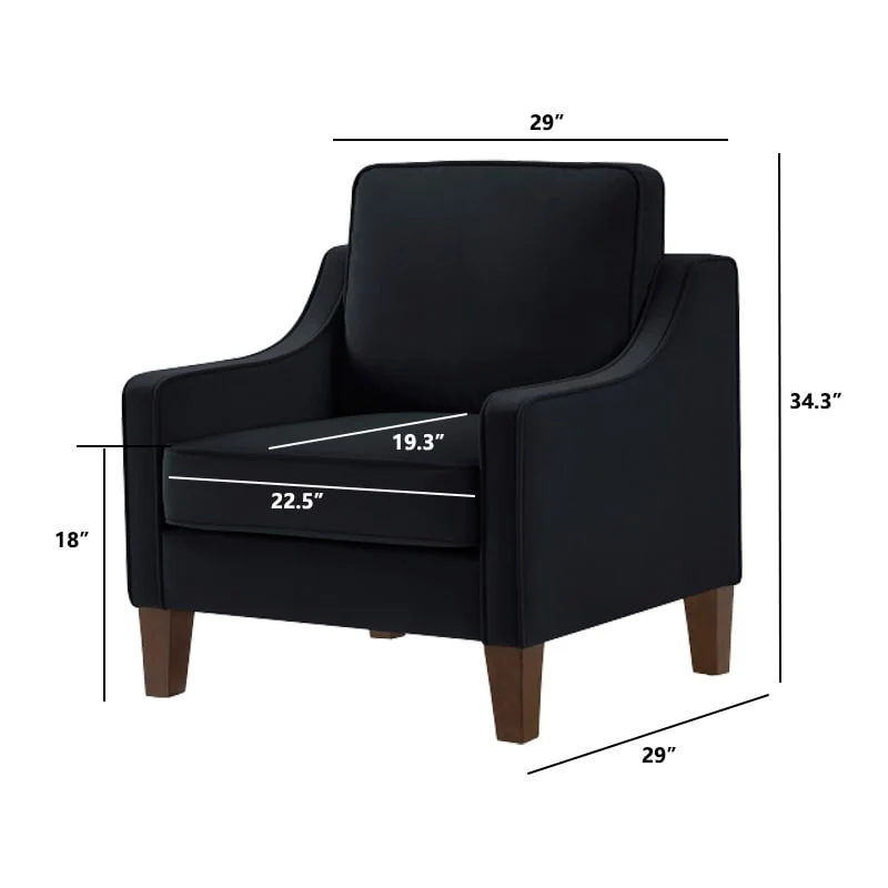 Modern Velvet Upholstered Accent Chair Single Sofa Armchair