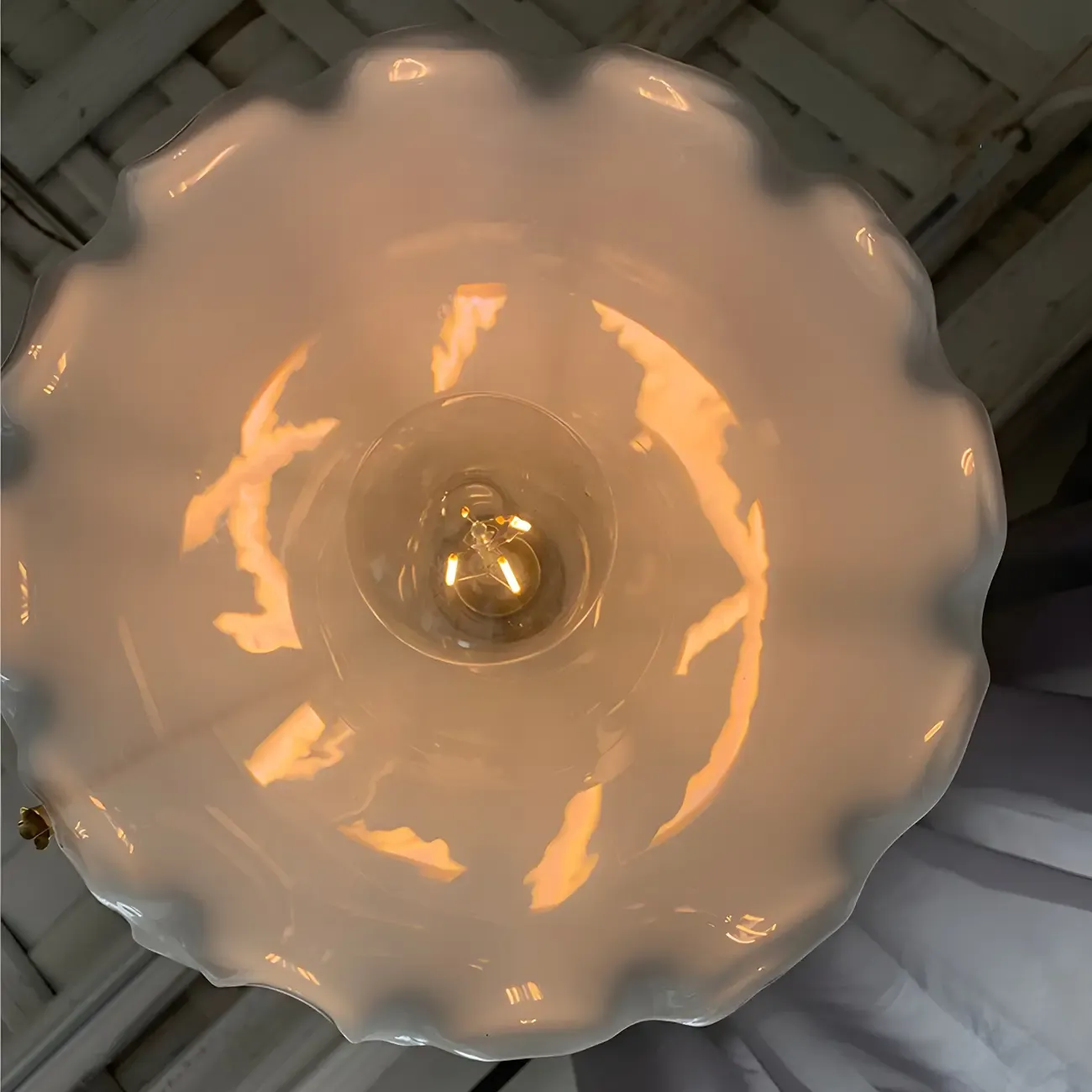 Modern Gold Accent Glass Flower Pendant Light