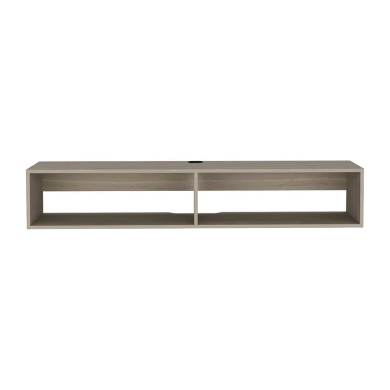 Modern TV Console Wall Mounted 59 Floating Media Stand with Shelves and Cable Management - 10.4H x 59.1W x 12.6D