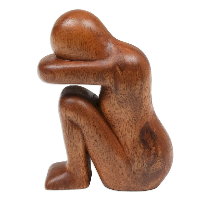 Novica Handmade Lonely Wood Sculpture