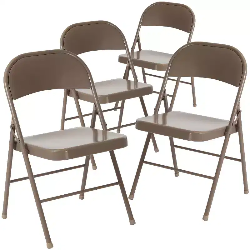 Flash Furniture 4 Pack HERCULES Series Double Braced Metal Folding Chair