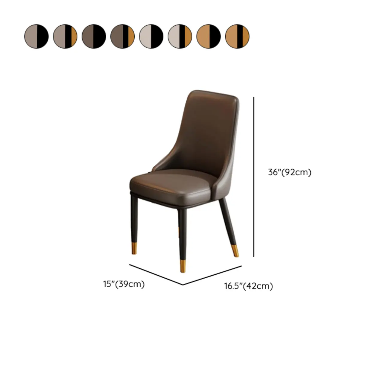 Modern Upholstered Metal Leather Dining Chairs