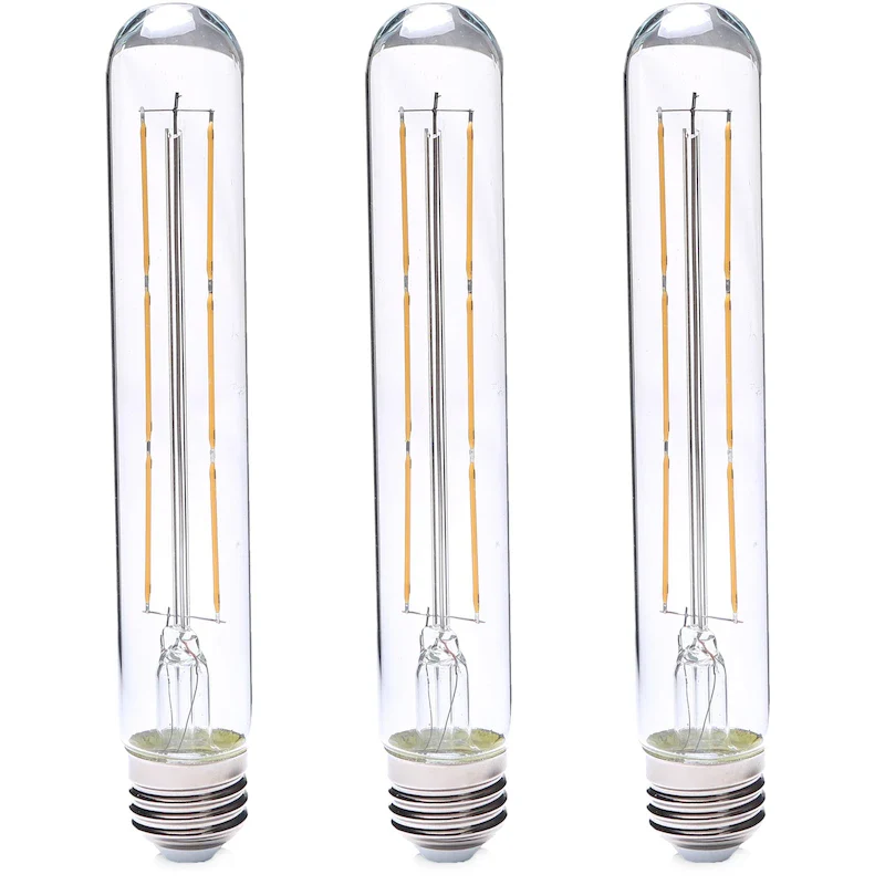 Artiva 10W, Dimmable T10 LED Light Bulb E26 Tubular, 3000K (Set of 3) - CLEAR
