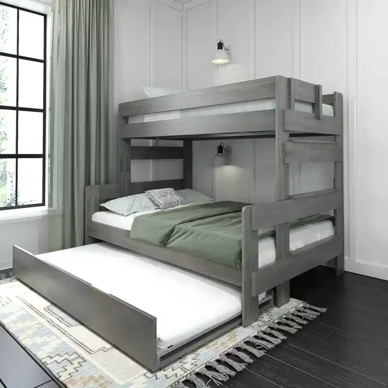 Max & Lily Farmhouse Twin over Full Bunk Bed with Trundle
