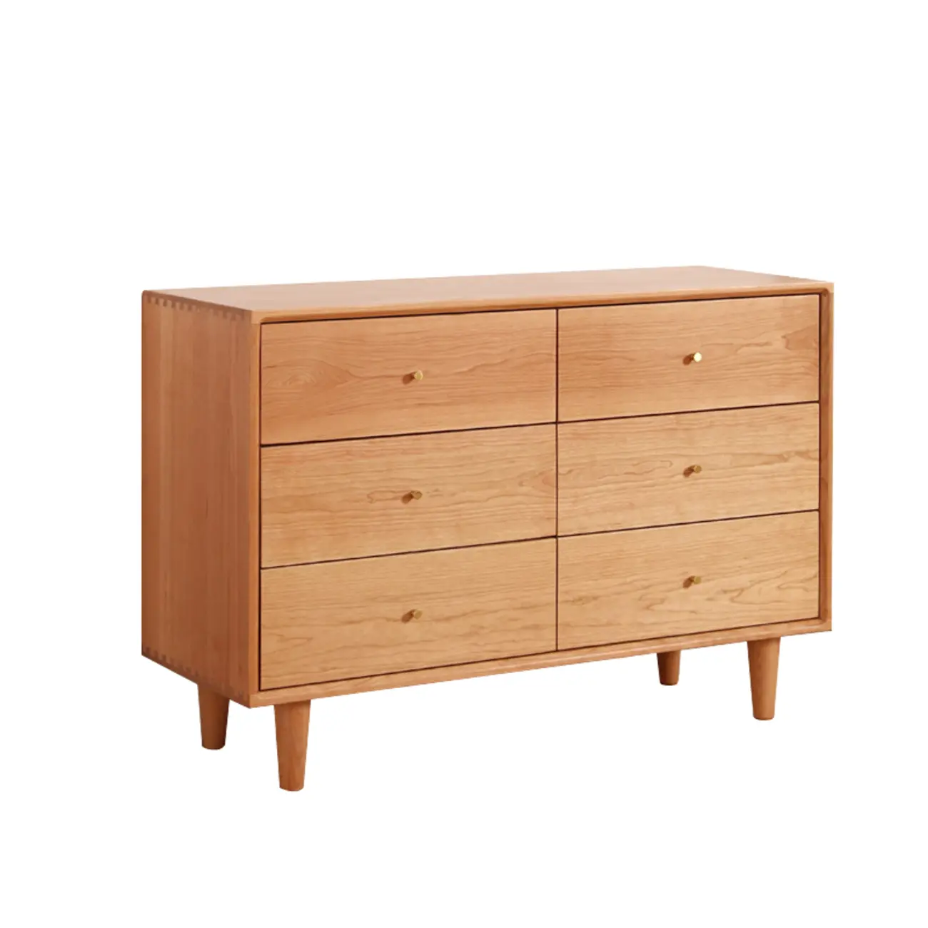 3 Tiers Traditional Natural Double Dresser with Gold Handles