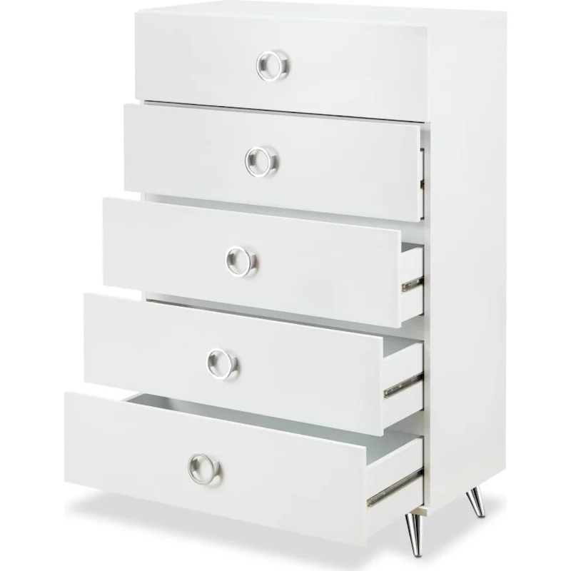 Modern Rectangular Wooden 5-Drawers Chest