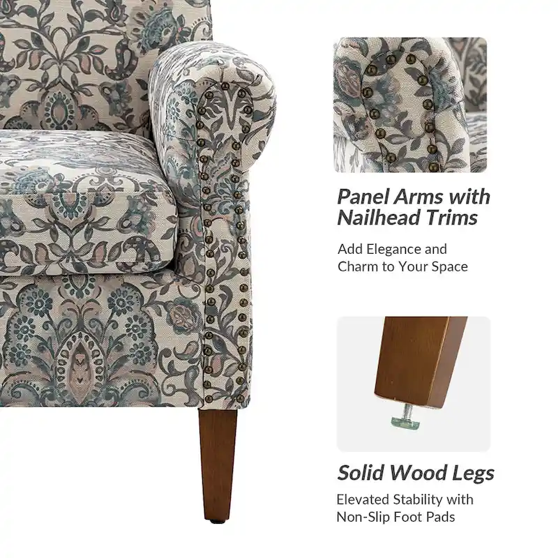 Giampiero Living Room Armchair with Nailhead Trims Set of 2 by HULALA HOME