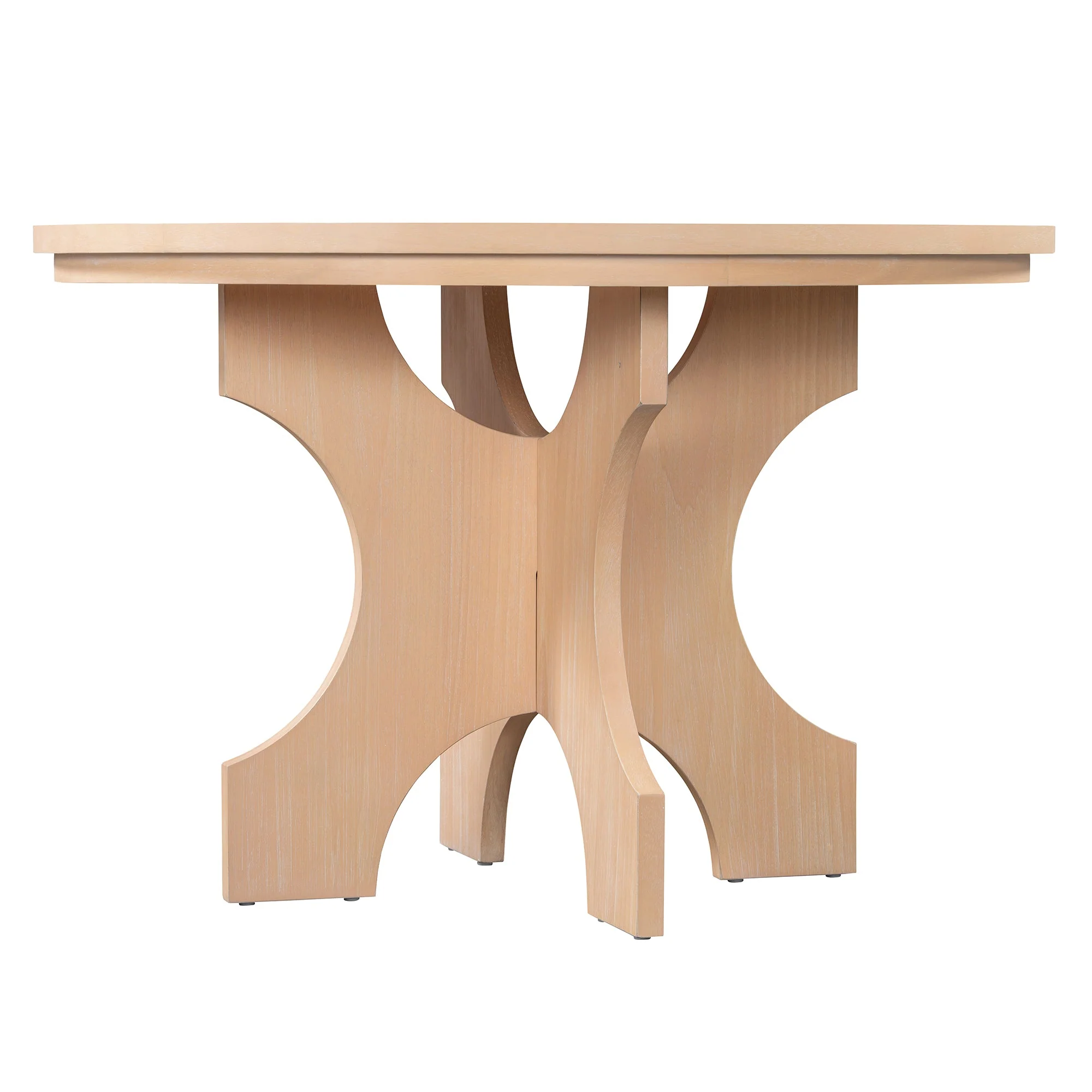 Walker Edison | Charming 5-Piece Rustic Round Dining Set with Chairs and Curved Bench