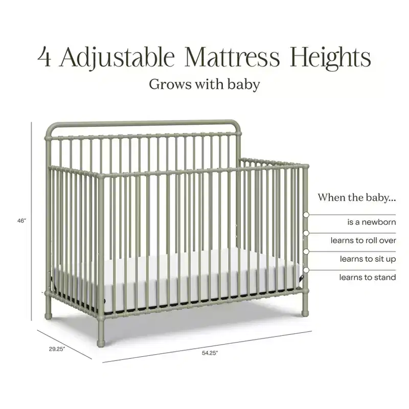 4-in-1 Convertible Metal Crib