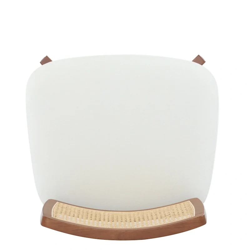 '-Alma (Set of 2) Modern Beige Lounge Chair with Woven Backrest, Sturdy Wooden Frame