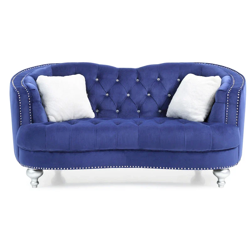 Blue Traditional Loveseat