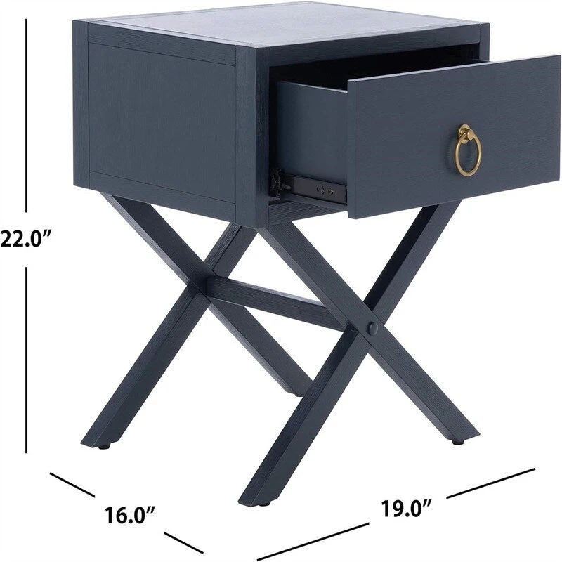 Collection Odilia Navy and Gold 1 Drawer Nightstand