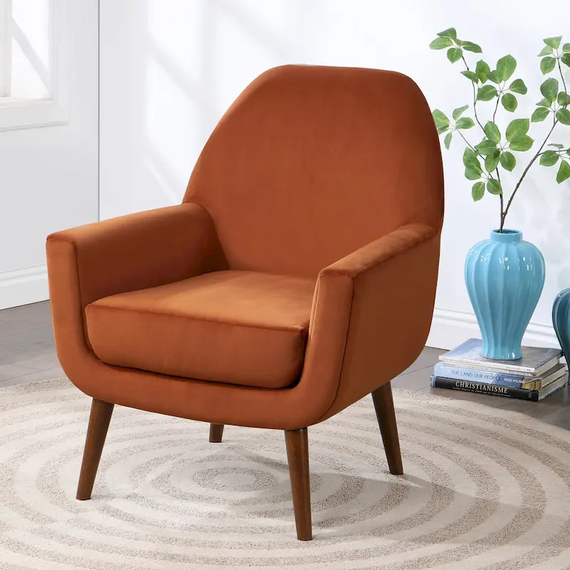 Adrian Mid-Century Velvet Arm Chair by Greyson Living