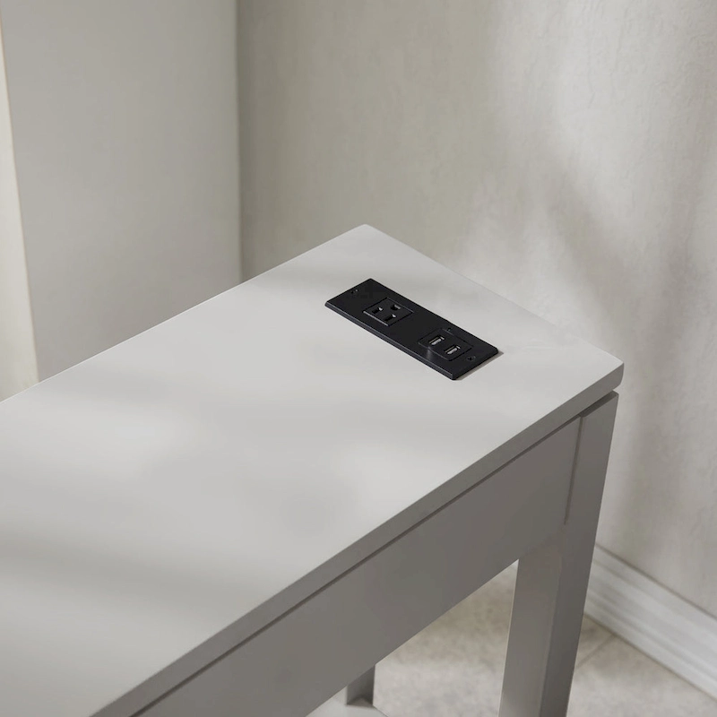 Leick Home Charging Cade Wood Side Table with Drawer