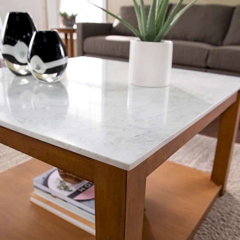 SEI Furniture Carmona Natural Wood Two Tier Coffee Table