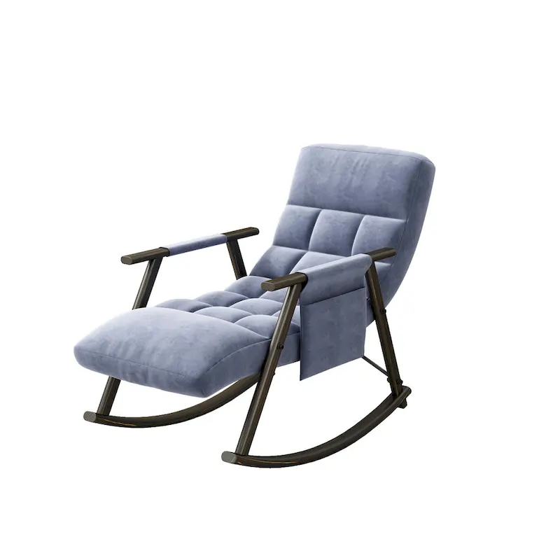 Velvet Rocking Chair With Foot Rest
