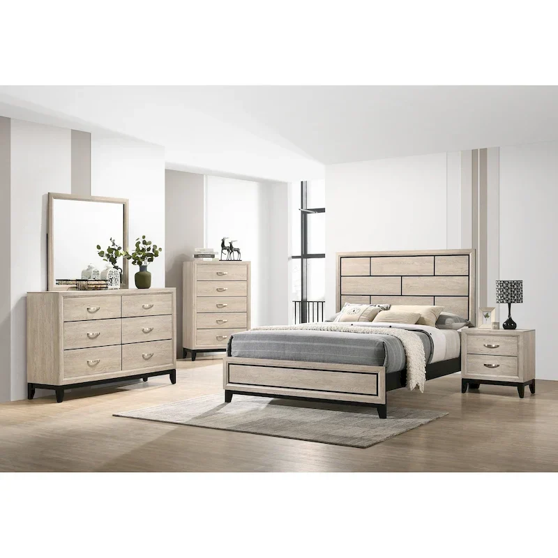 3 Piece Drift Wood Rustic Panel Bedroom Set