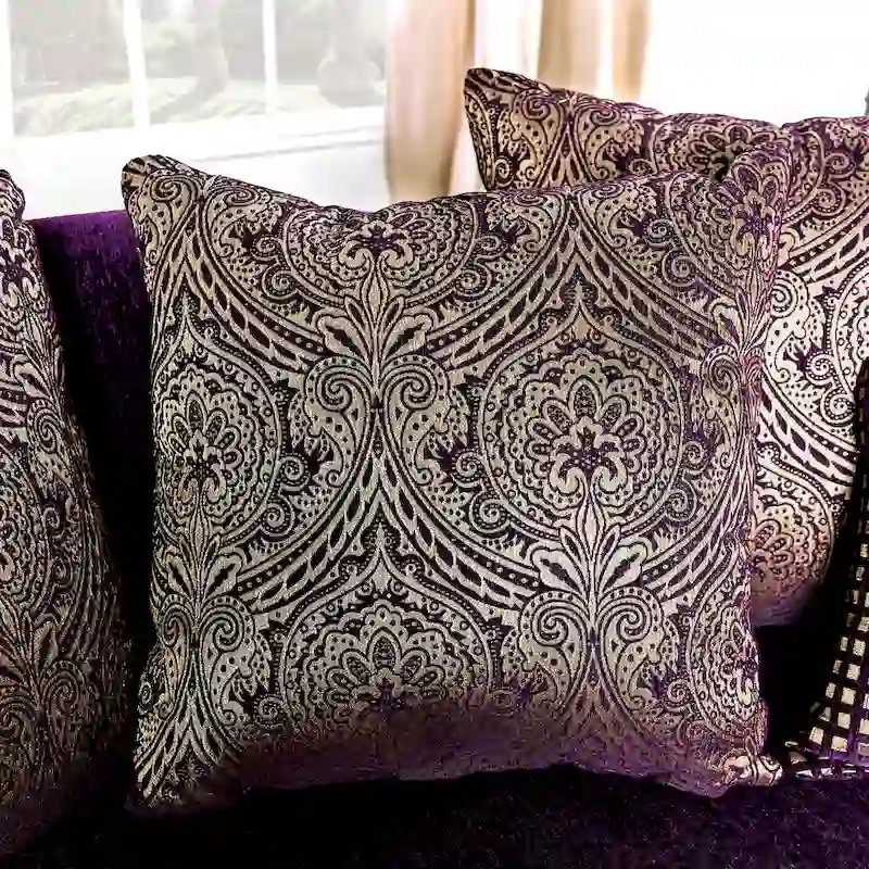 Grendel Traditional Purple Chenille Rolled Arms Loveseat by Furniture of America