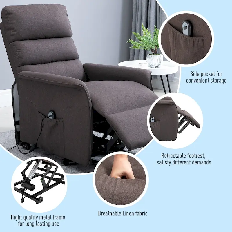 HOMCOM Power Lift Assist Recliner Chair with Remote