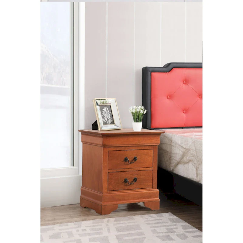 2-drawer Wooden Nightstand