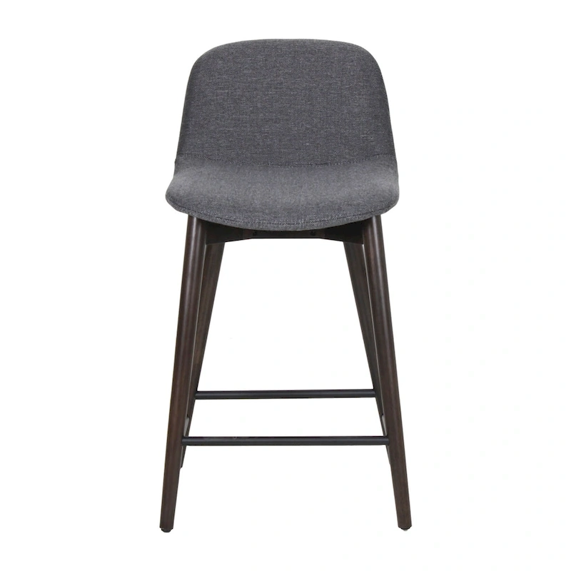 Upholstered Solid Wood Counter Stool With Footrest by East at Main