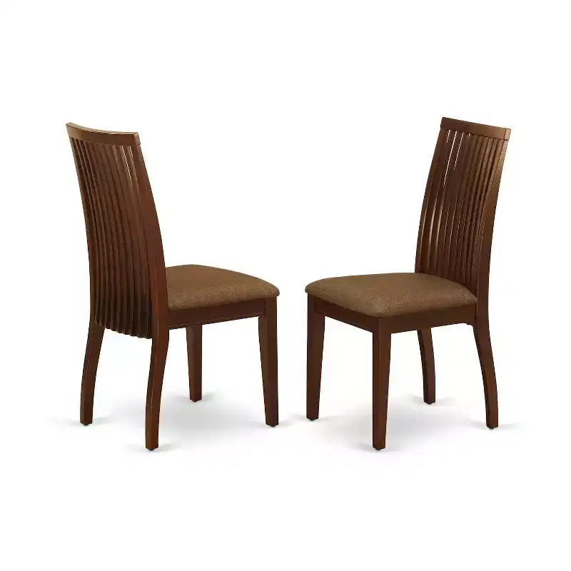Mahogany 3-Piece Rectangle Dining Set for 2, Wood & Faux Leather