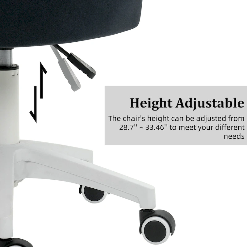 XINMICS Modern Velvet Task Chair 360 Swivel Adjustable Height Office Chair