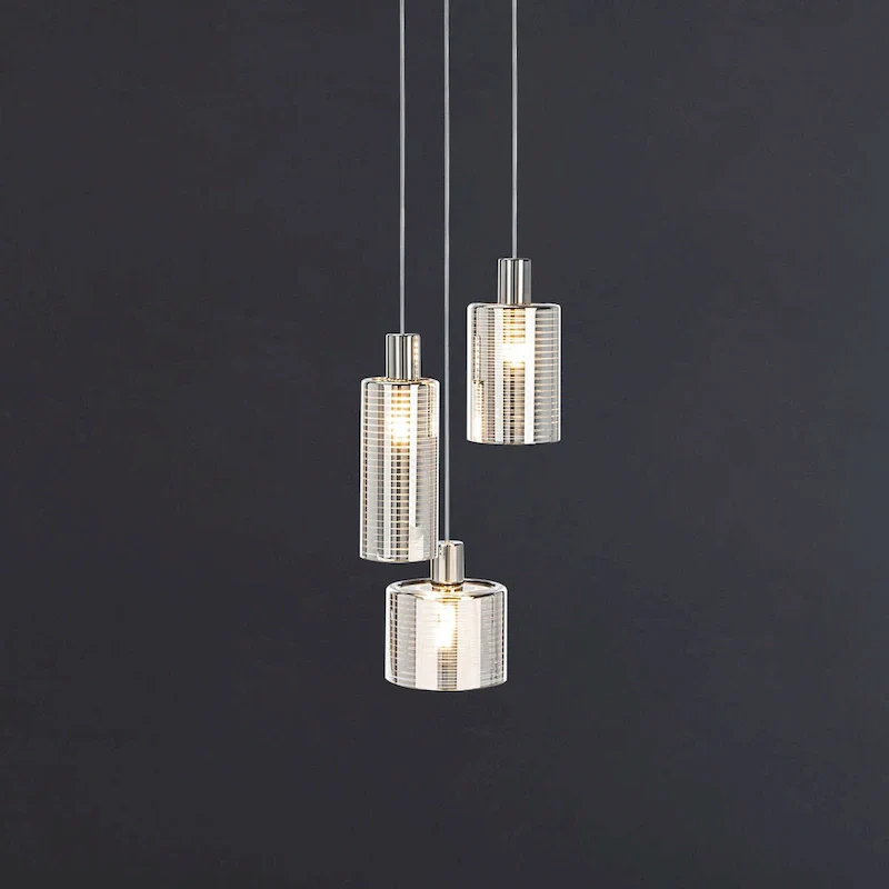 SAFAVIEH Lighting Akila Pendant - 13.8 x13.8 x26.5-80.5  - Grey/Light Grey - 14Wx14Dx81H