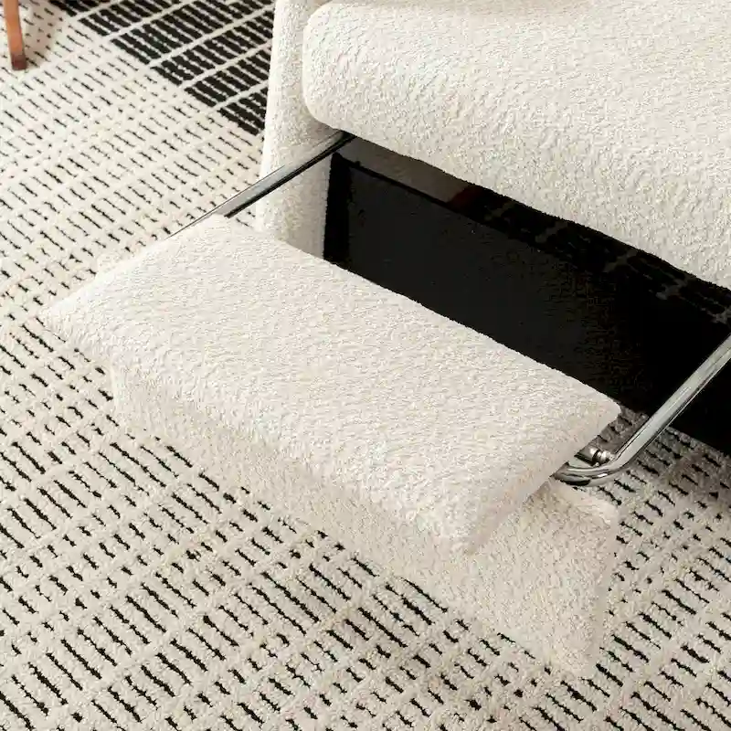 Accent Rocking Chair with Footrest High Back Rubber Wood Rocking Legs Bedroom Living Space