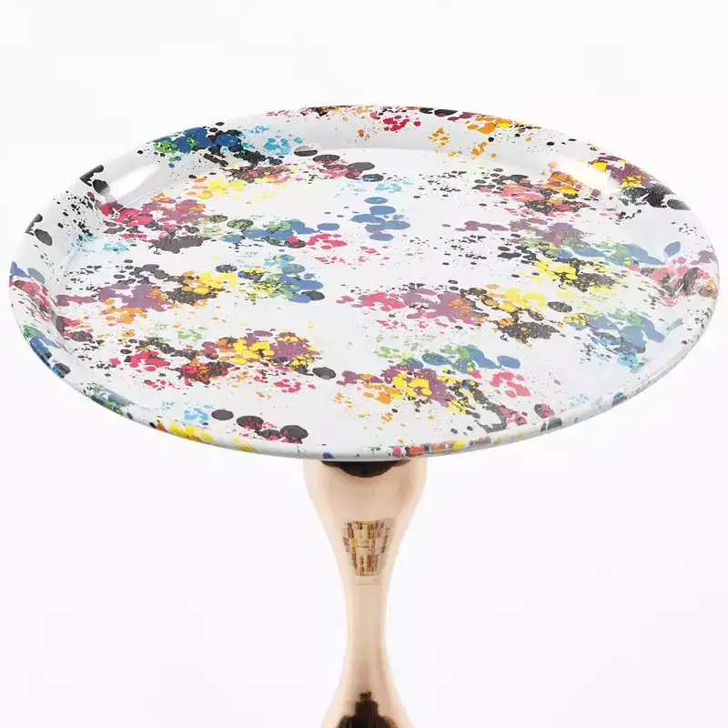 21.2 H Elegance Mermaid Tail Metal Pedestal End Table