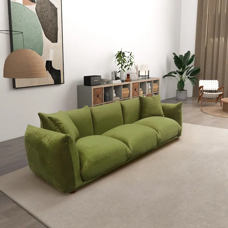 Arten Mid-Century Modern Luxury Boucle/Velvet Couch