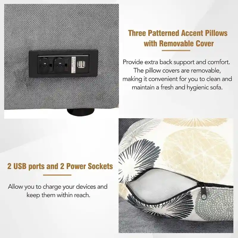 L-Shaped Reversible Chaise Sectional Sofa Pull Out Sofa Bed